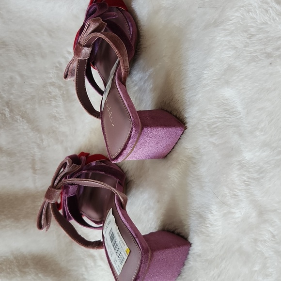 Copper Key Primrose Color Block Three Strap Bow Velvet Sandals SZ 6..5 NEW - Picture 8 of 9